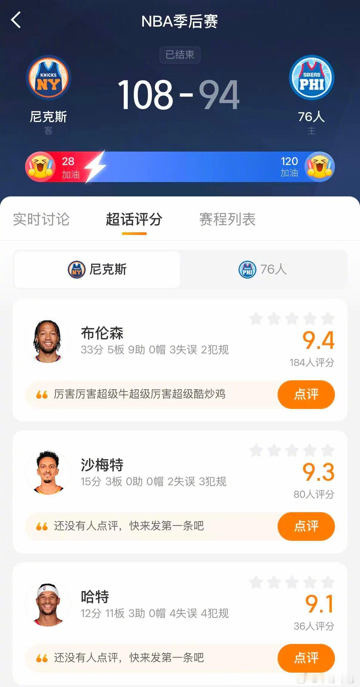 季后赛76人被打回原形！大比分0-3落后尼克斯，尼克斯一只脚已经踏进东...