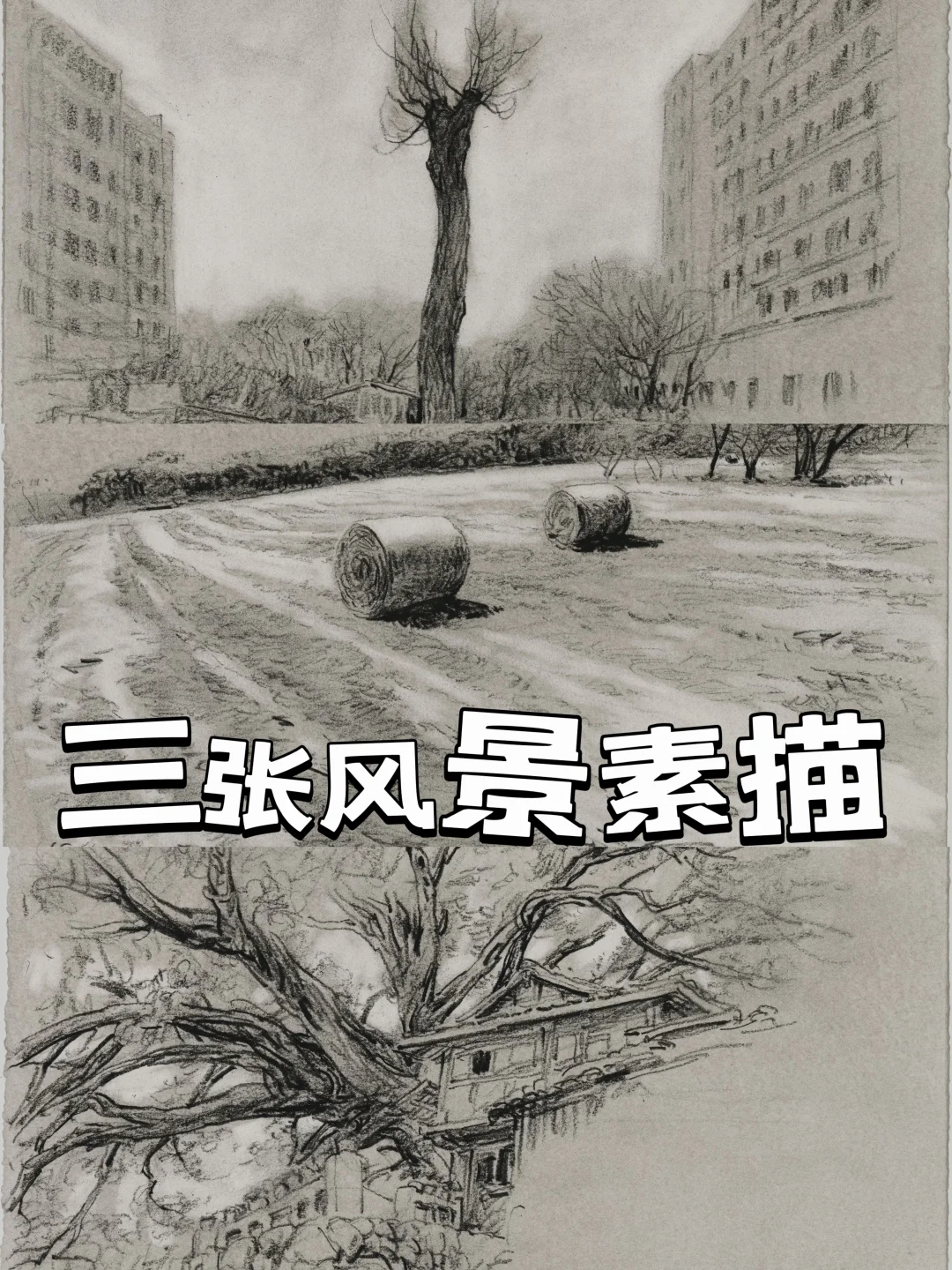 三张风景素描