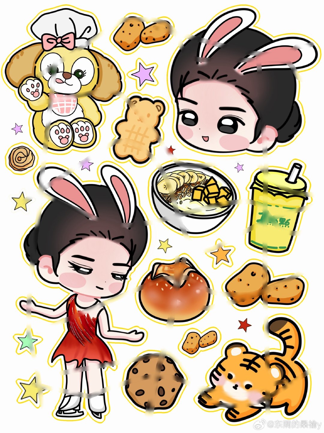 #花样滑冰王一涵CoCo[超话]# 
贴纸来啦✨🐰 ​