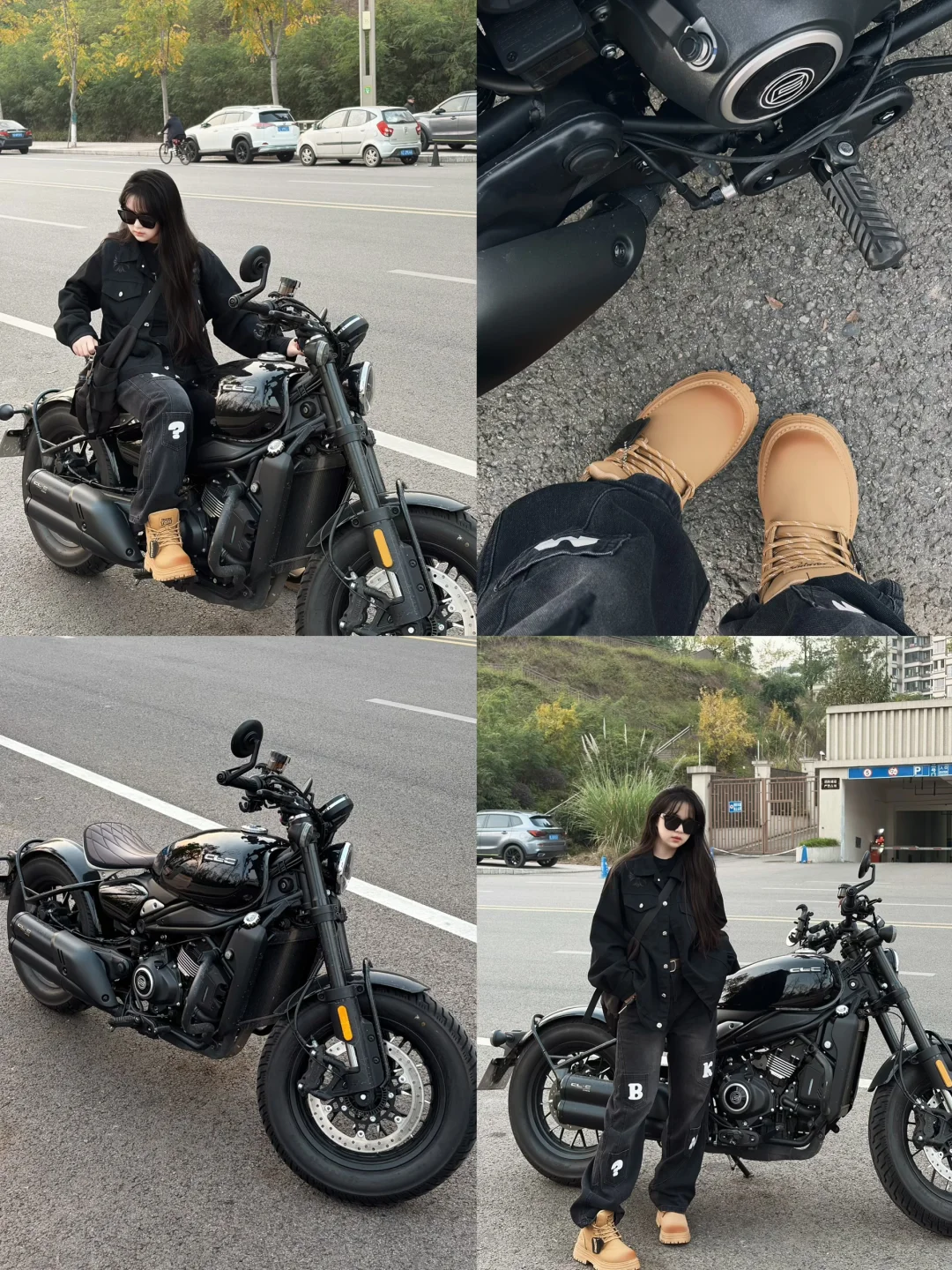 98年👧🏻女生骑巡航摩托车 帅到犯规！！