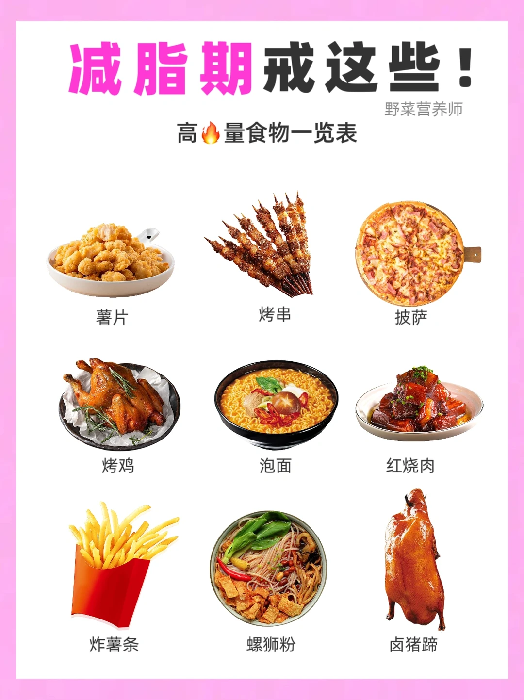 避雷高热量食物⚠️减脂期这些食物不要吃‼️