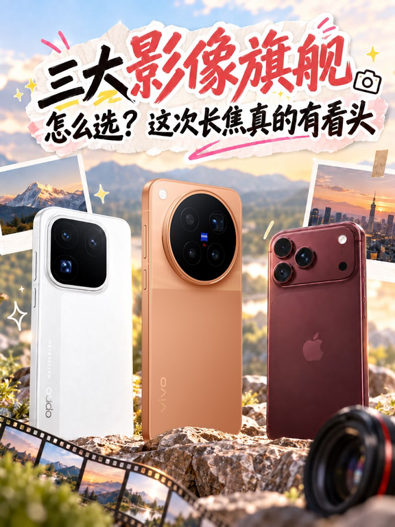 三大影像旗舰怎么选？这次长焦真的有看头📸
	
最近这波旗舰影像升级，我觉得特别适合拿来横着看。
🍎 iPhone 18 Pro Max已经正式上市
🔵 vivo X500 Pro Max将在9月21日发布，目前已经官宣了不少影像信息
🌸华为Pura 90 Pro Max则已经开售
所以这次不聊“谁参数吊打谁”，而是看看三家的影像思路到底有什么区别。
📸先说拍照，三家其实各有侧重点
iPhone 18 Pro Max这次终于把可变光圈带到了主摄，支持F1.48到F4.0多档调节，同时4800万主摄、4800万超广角和4800万长焦组成三摄系统。
它的特点还是比较明确：日常拍照稳定，视频工作流成熟。4K 120fps杜比视界、ProRes RAW、Apple Log 2这些，对于已经在苹果生态里创作的人依旧很方便。
华为Pura 90 Pro Max就更有意思了。
它直接给了一颗2亿像素超大底长焦，配合第二代红枫原色摄像头，官方还提供了AI辅助构图、XMAGE色卡、人像精修、...