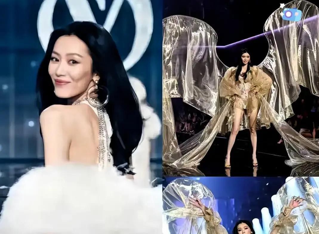 刘雯十登维密却始终是腰侧小金翼，跟奚梦瑶时隔八年回来就扛三米鎏金巨翅，从来就不是谁被亏待这么简单。翻回去看，奚梦瑶2013首秀走PINK系列时根本没翅膀，是2015才拿到第一副，真正把“大翅膀记忆”焊进大家脑子里的，偏偏是2017上海主场那场意外摔倒，后劲太猛，记忆就自动剪辑了。刘雯从2009就是免