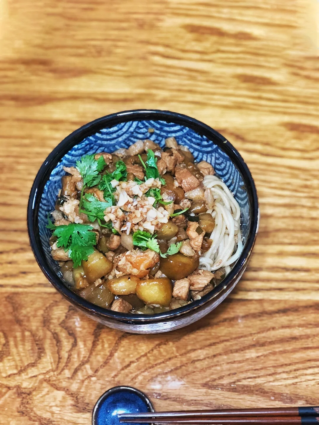 坚持做100种面不重样（7）茄子汆面