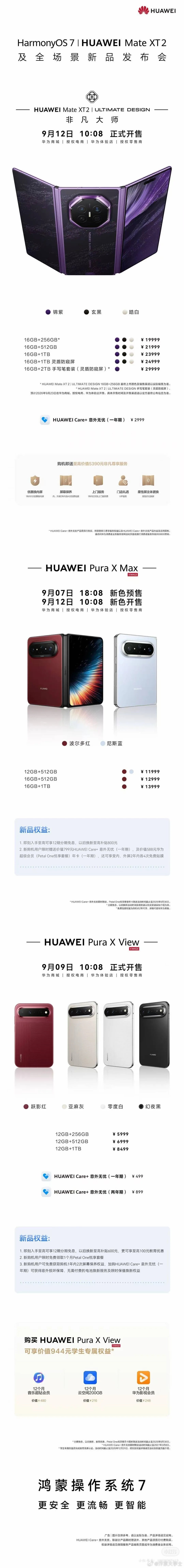 华为新品上市：主打三折叠的Mate XT2震撼来袭[good_old][good_old] ​