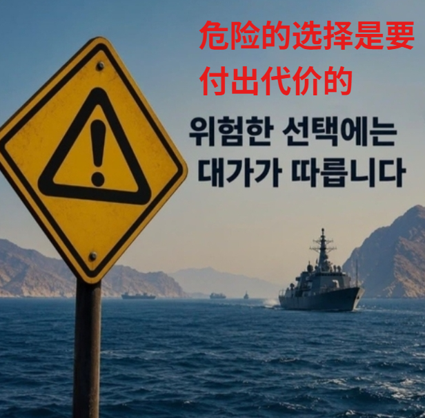 【伊朗警告韩国不要在波斯湾发挥军事作用，韩国会听劝吗？】
伊朗外交部发言人巴加埃最近在社交平台上罕见地用韩文发帖，直接警告韩国：别在霍尔木兹海峡部署兵力或掺和军事行动，否则“严重后果”等着你。配图还写着“危险的选择必将付出代价”，语气挺硬的。
这事儿不简单。伊朗和韩国建交六十多年，关系一直说得过去，