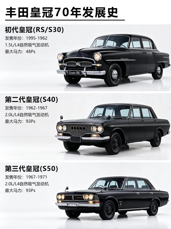 丰田皇冠70年发展史