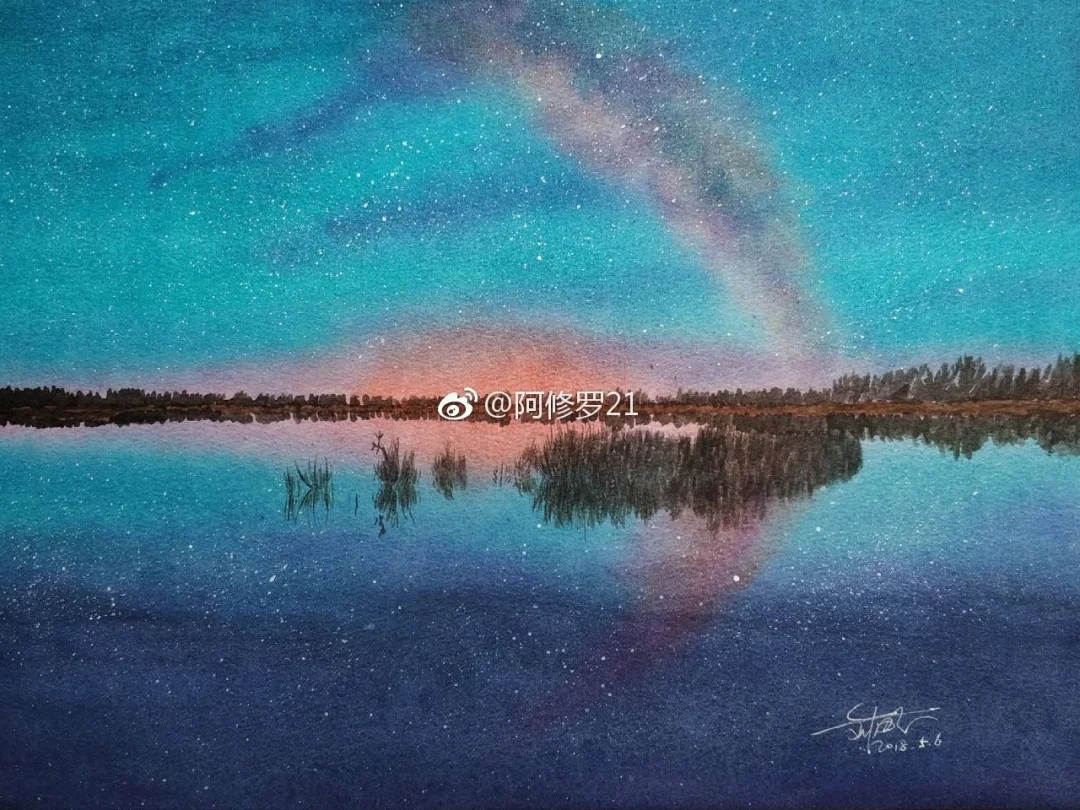 星空倒影。木有过程图。