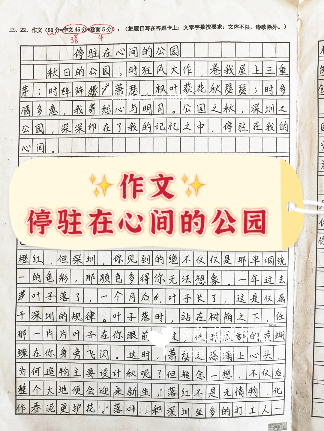 初一，语文月考，考试临场作文