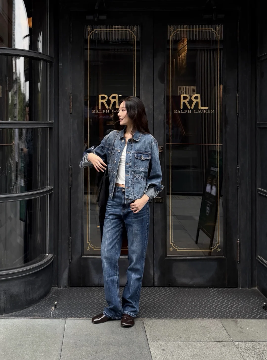 double denim ootd