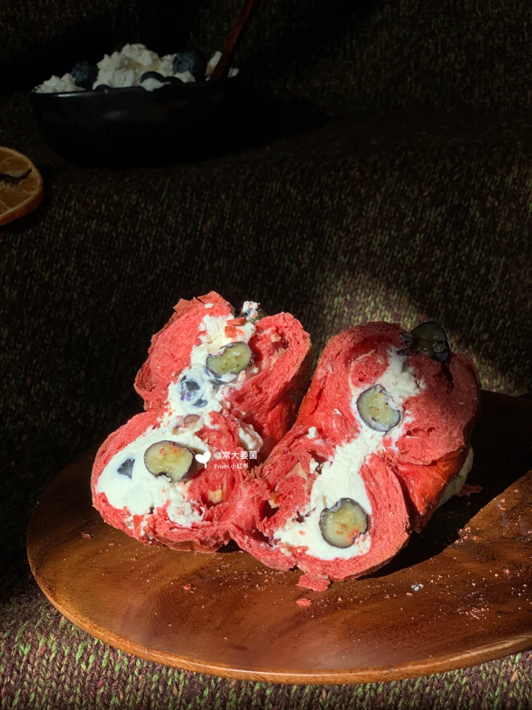 自制蓝莓乳酪|红丝绒贝果三明治🥯爆好吃❗️