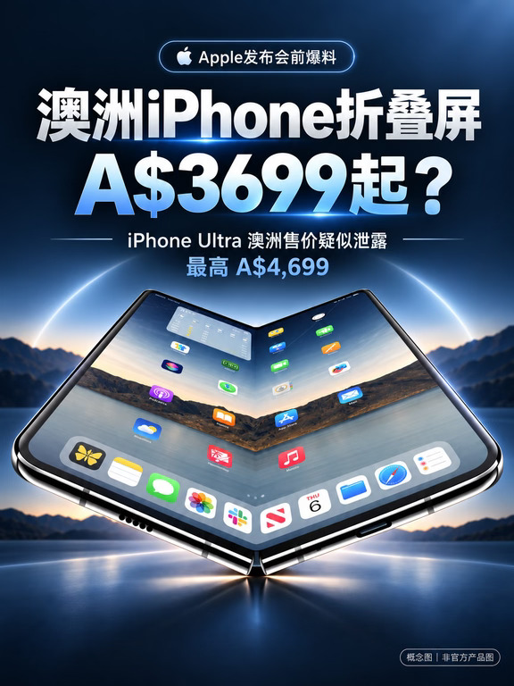 苹果折叠屏澳洲售价疑似泄露：A$3699起📱