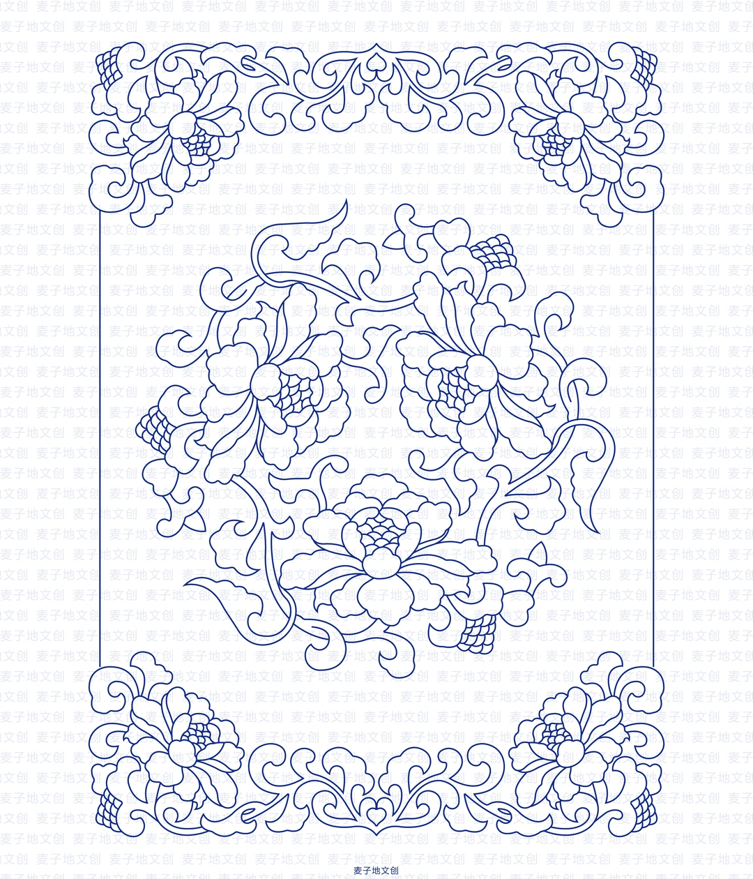 传统图案纹样-牡丹纹