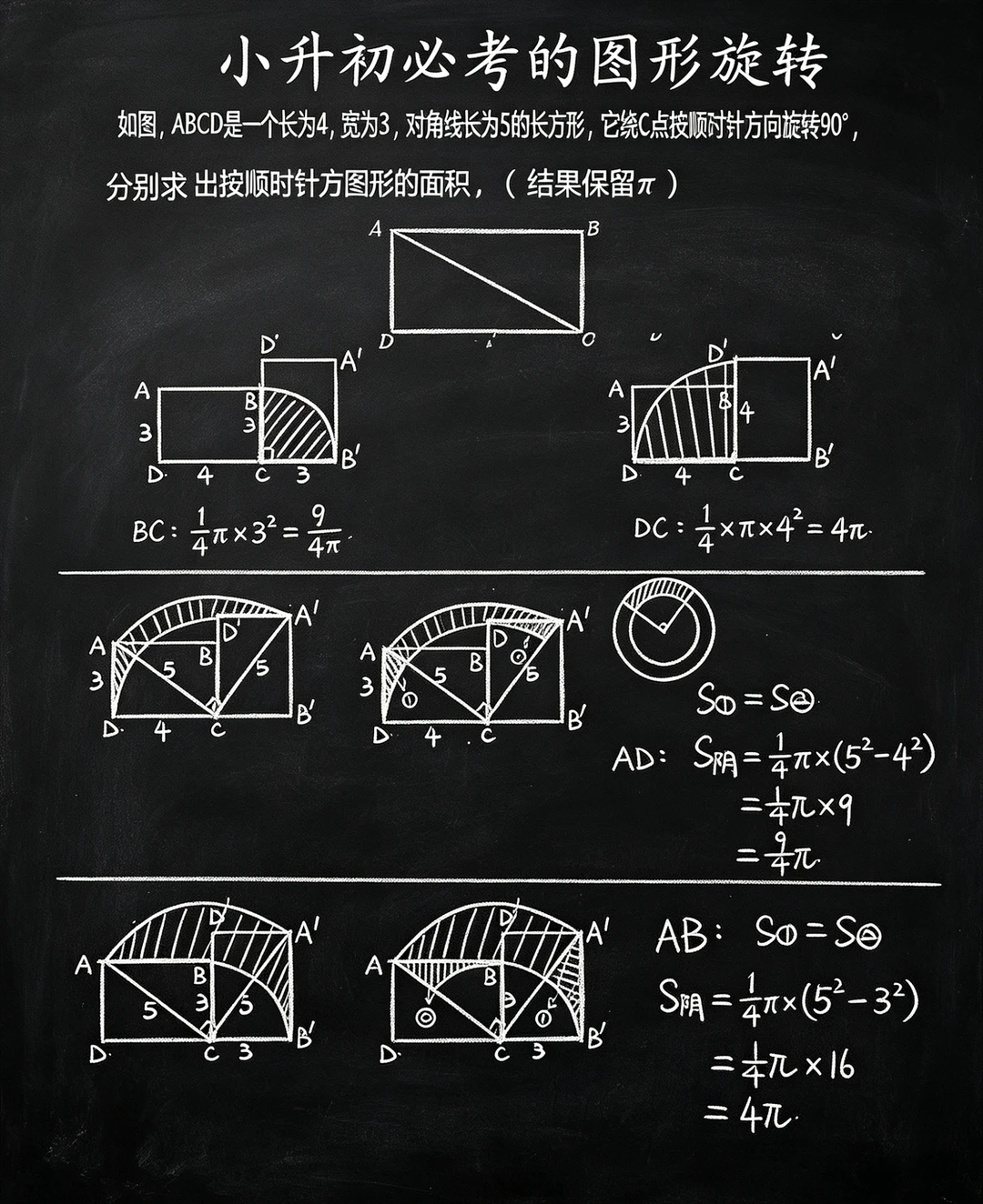 长方形旋转 小升初必考的小学奥数题