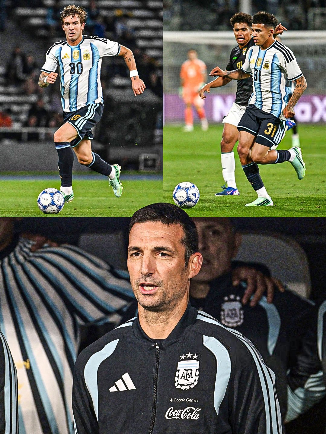 🇦🇷 在阿根廷4-0大胜玻利维亚赛后，斯卡洛尼表示：

“我之前就说过这话。关于莱奥（莱昂内尔·弗洛雷斯），昨天的新闻发布会上，或者前几天，我记不清具体哪天了，我说过，我们要求小伙子们来到国家队，就展现出他们在俱乐部踢球时的样子。而他在俱乐部就是这么踢的。

所以，如果他来到这里反而 ​