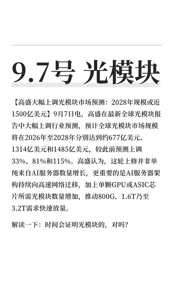 9.7号 光模块