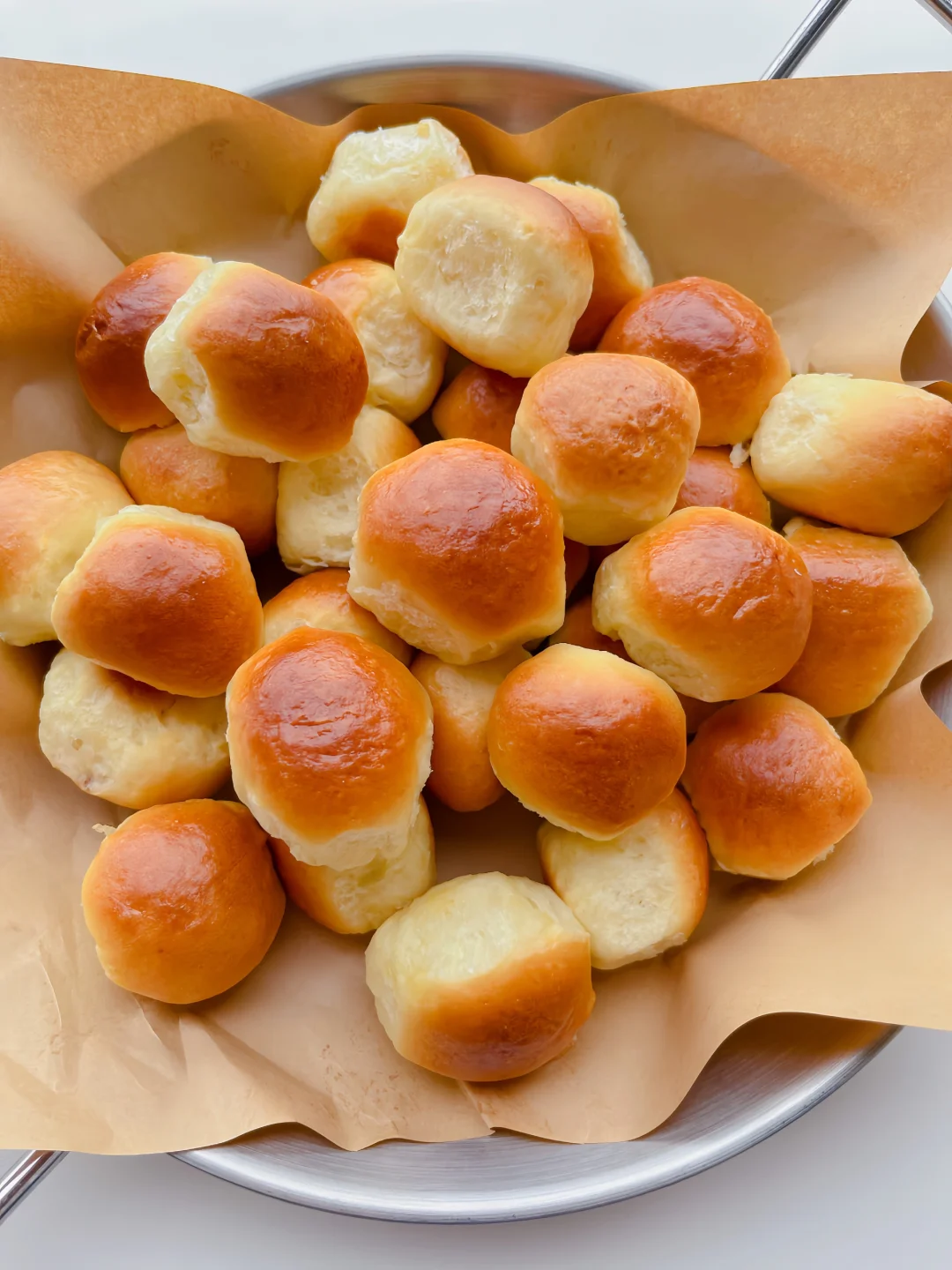 免揉面❗️奶香泡泡小面包｜柔软拉丝