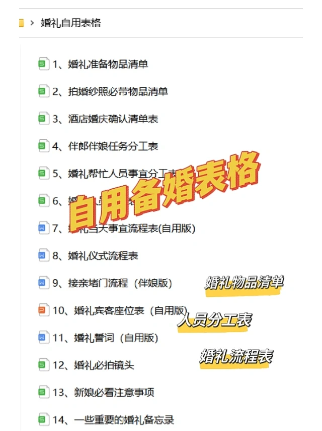 备婚攻略｜💒一些必备婚礼表格分享～