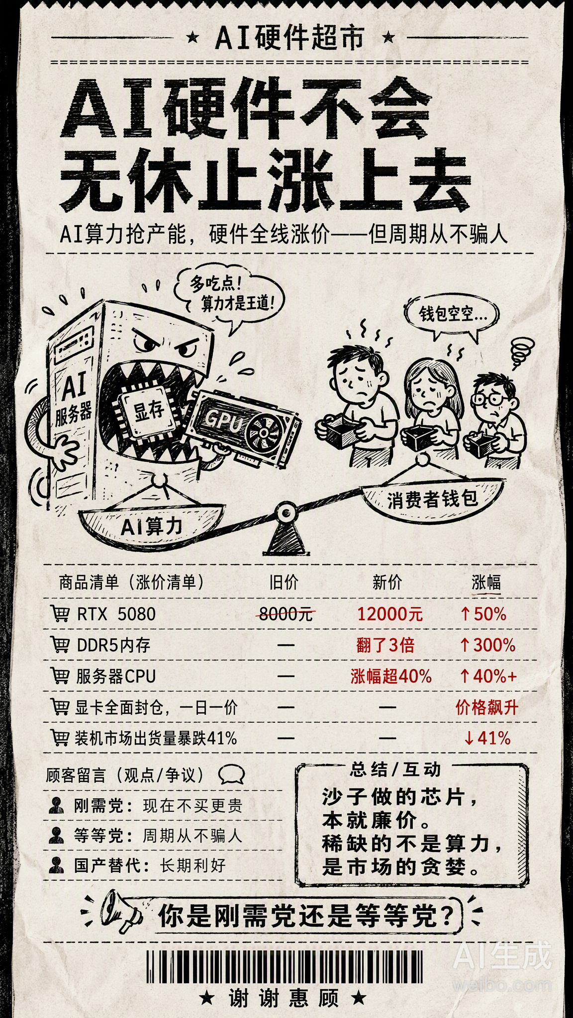 最近装机圈真是炸了锅——显卡全面封仓、一日一价，RTX 5080从80...