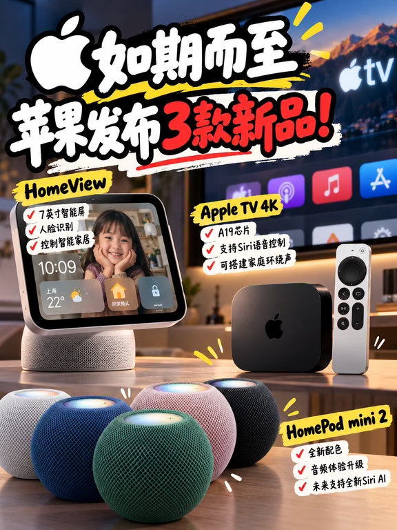 【如期而至】苹果刚刚又发布3款新品！