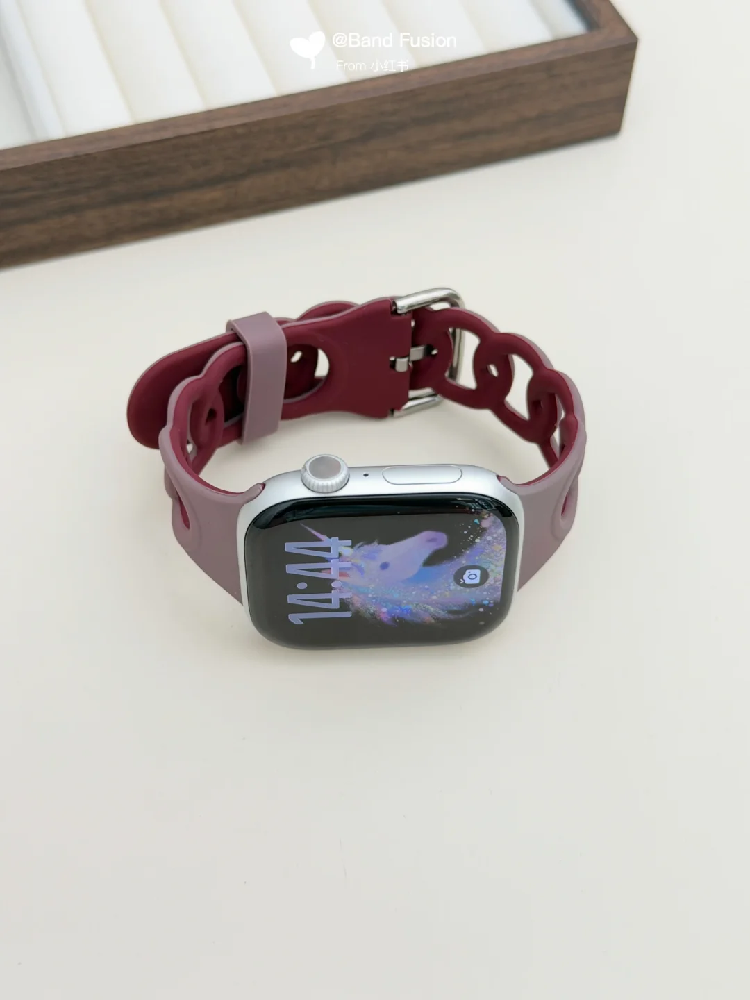秋日新宠｜iwatch烟紫酒红甜甜圈硅胶表带