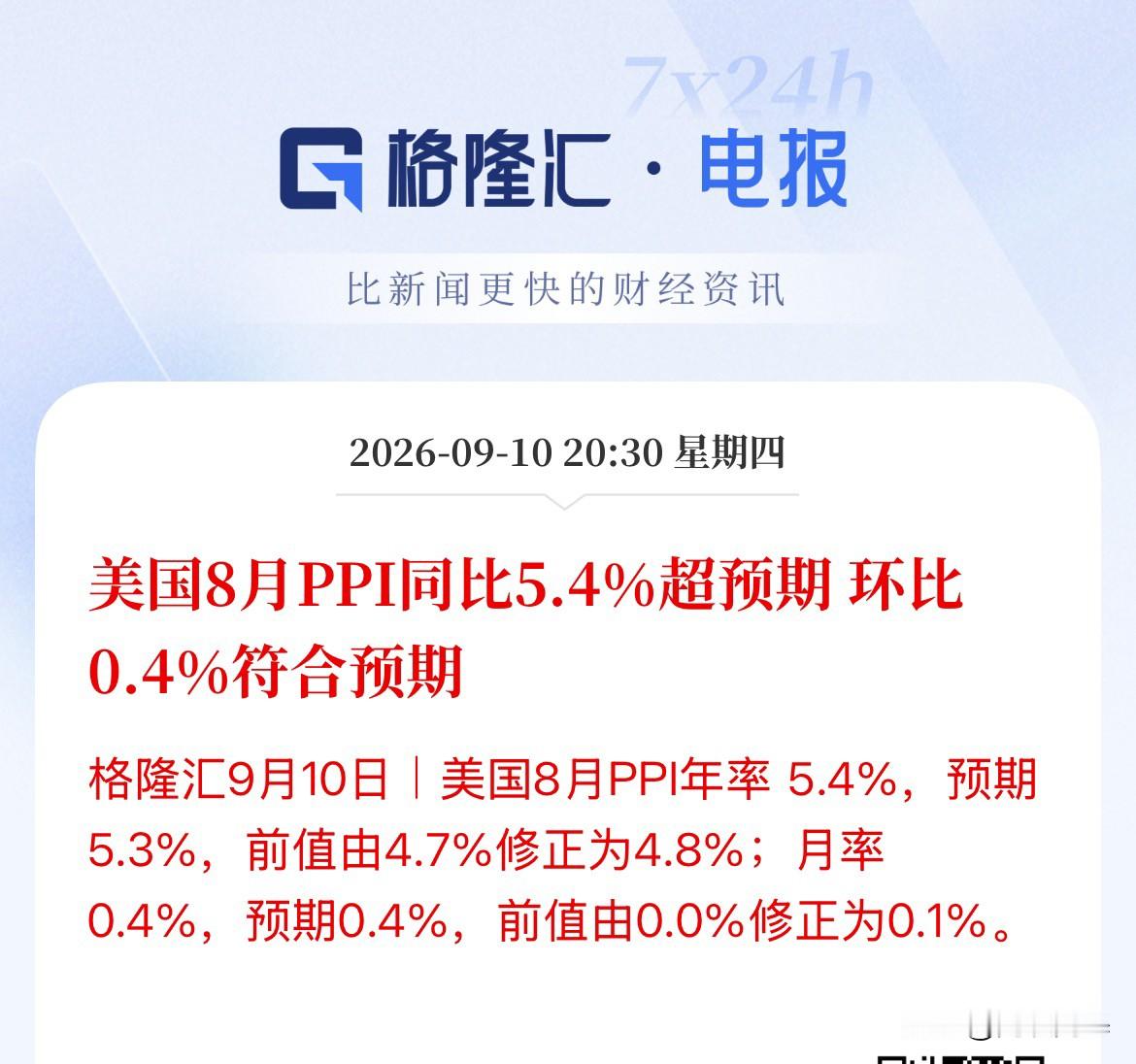 血洗开始了，拔刀霍霍了，美国8月PPI超预期，直接再推沃什一把，美联储9月加息概率上升了，贵金属市场血洗，黄金跌1.37%，白银瀑布杀跌幅4%，30年期美债收益率直接突破前高冲站上5.34%了

美股盘前全线血洗了，纳斯达克指数跌幅1%，道指跌幅0.3%，标普跌幅0.56%，就看特朗普政府和沃什会不