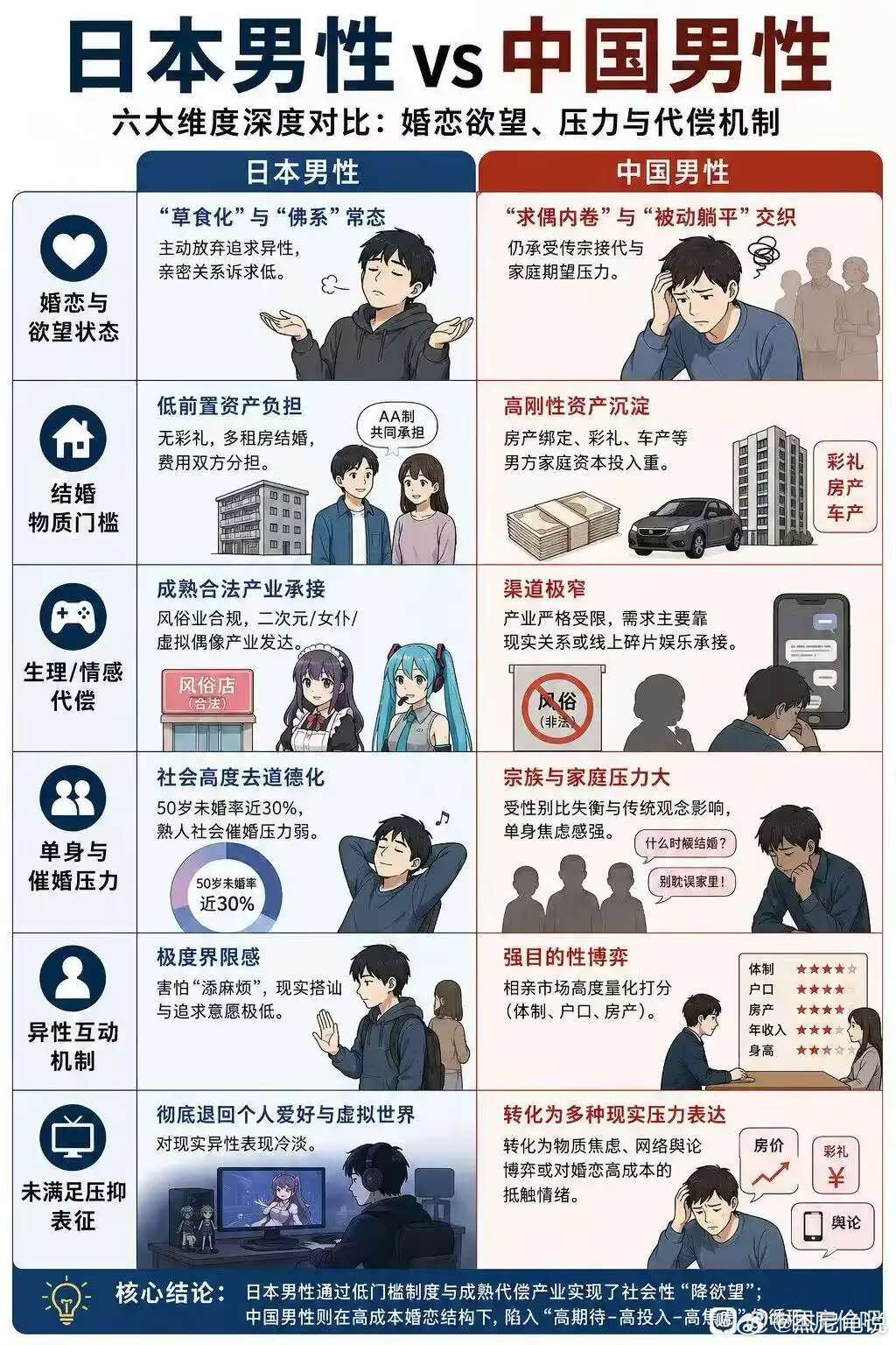 中日男性对比？ ​