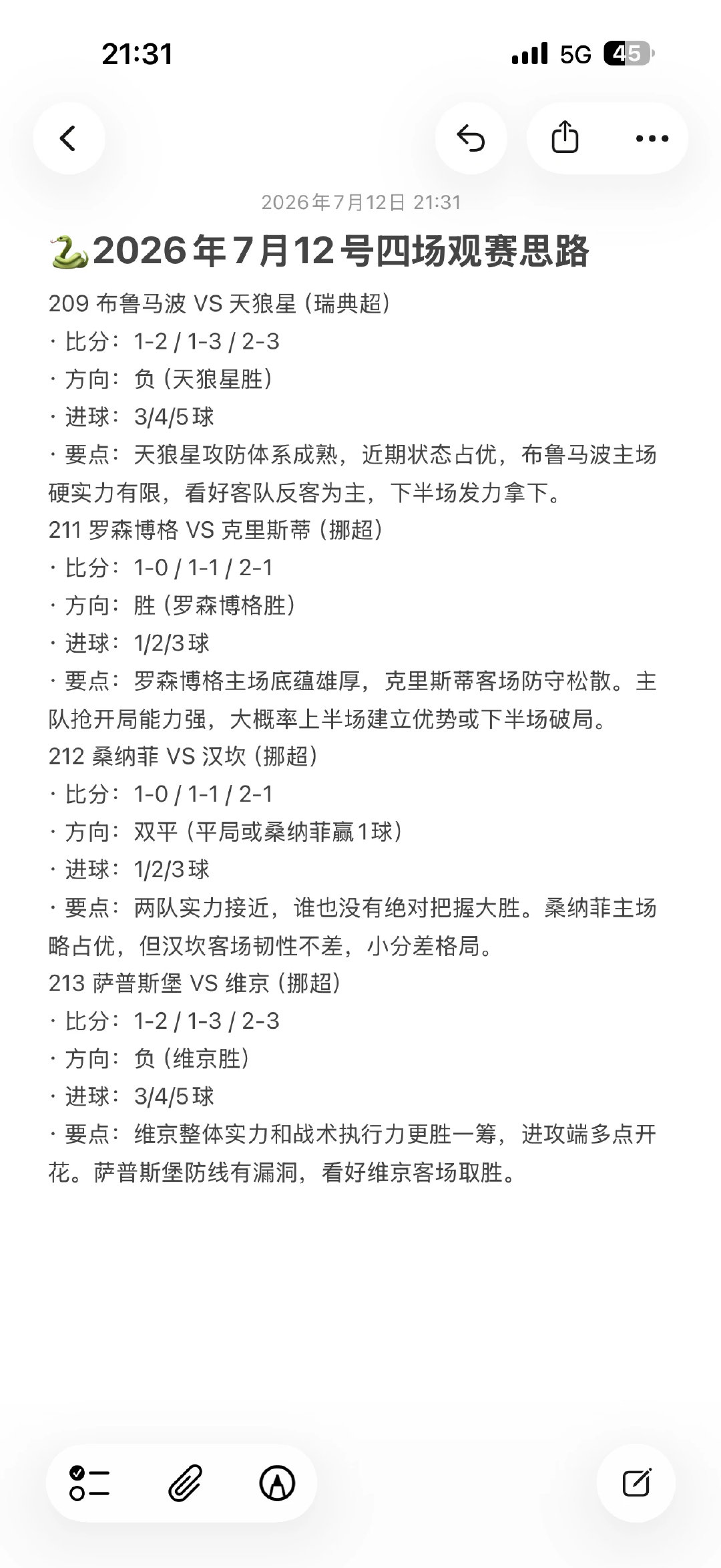 209 布鲁马波 VS 天狼星（瑞典超） 比分猜想：1-2 / 1-3...