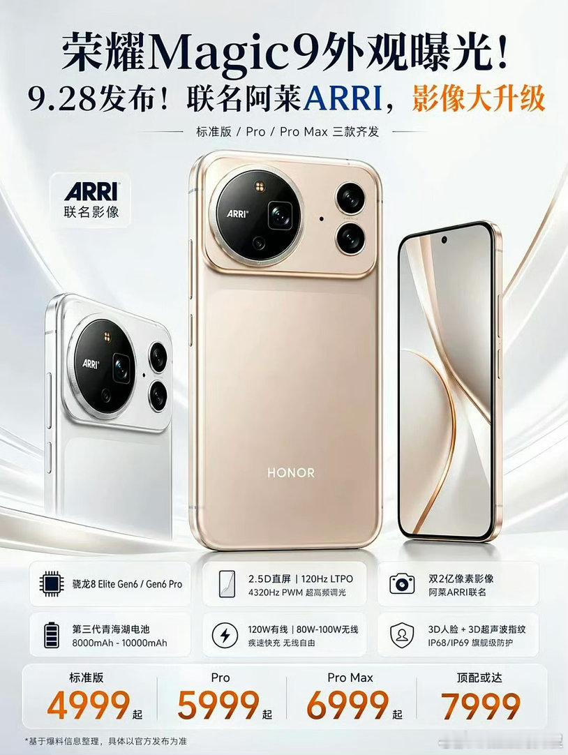 荣耀Magic 9参数前瞻 ​