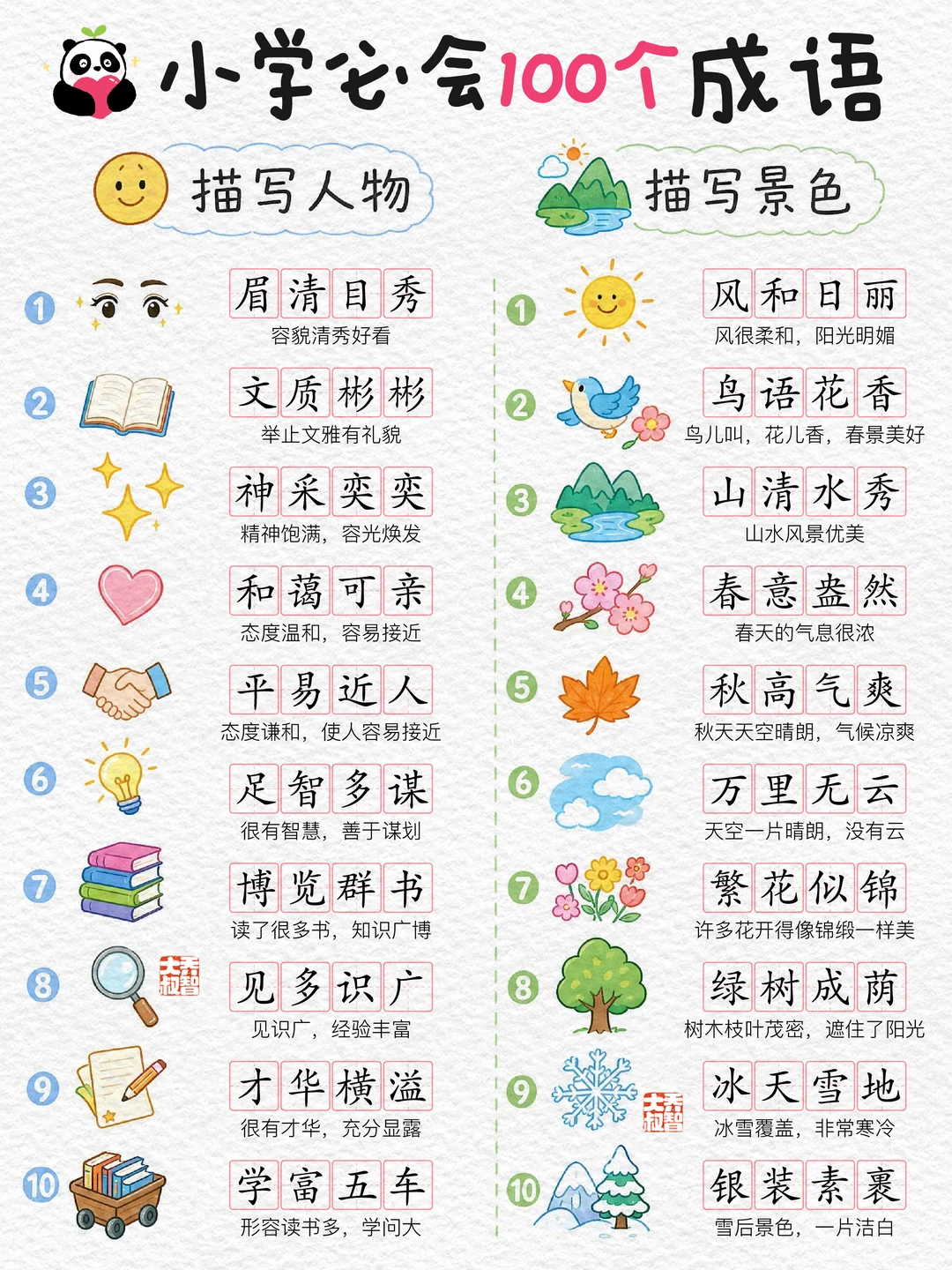 小学必会100个成语🌈