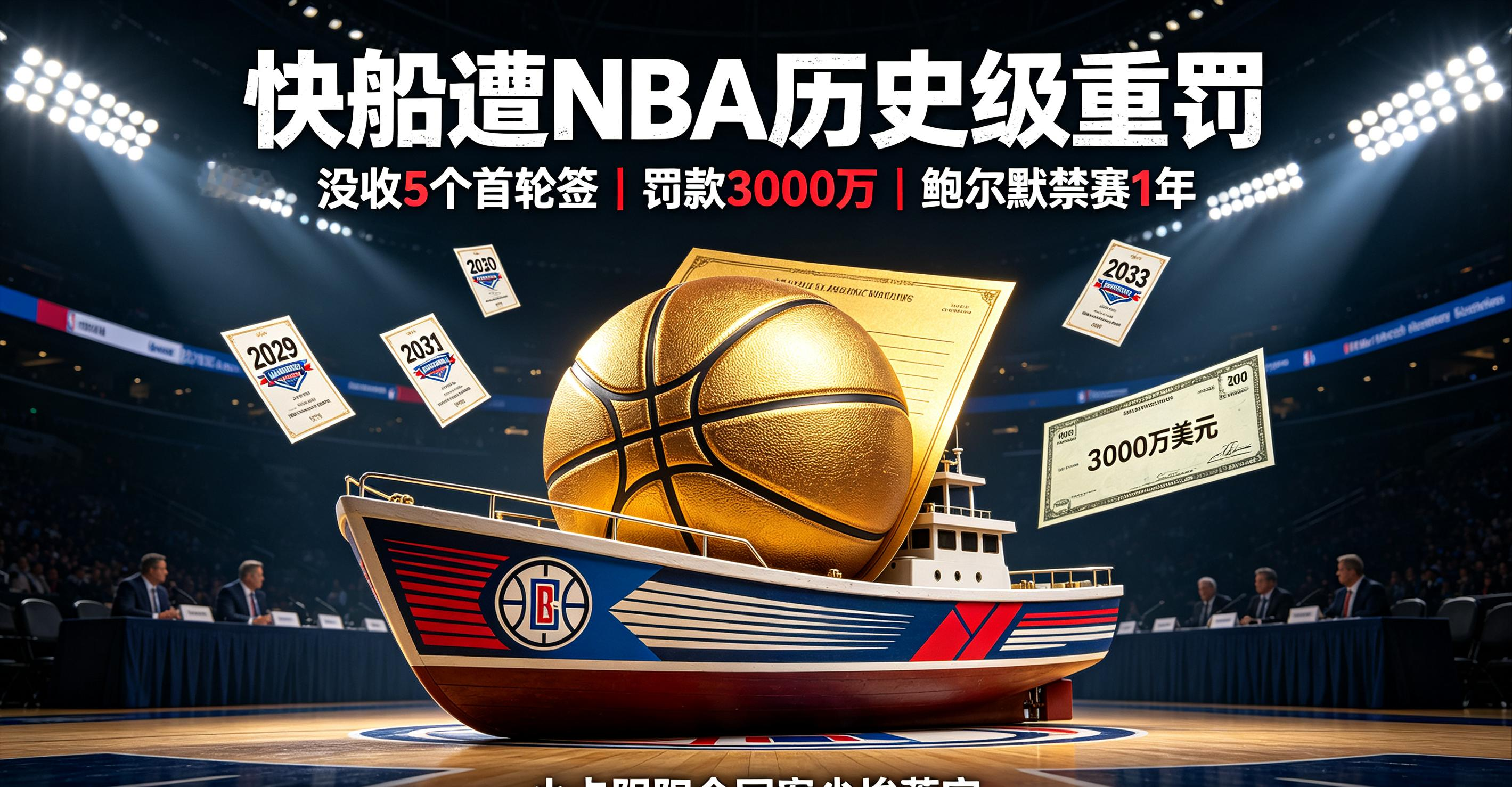 5个首轮签+3000万！快船被罚到吐血，小卡只掏70万拍拍屁股走人？