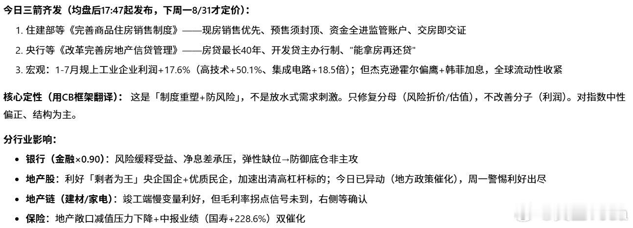 今天的地产政策好多，让ai跑一下，到底是咋回事。 ​​​​