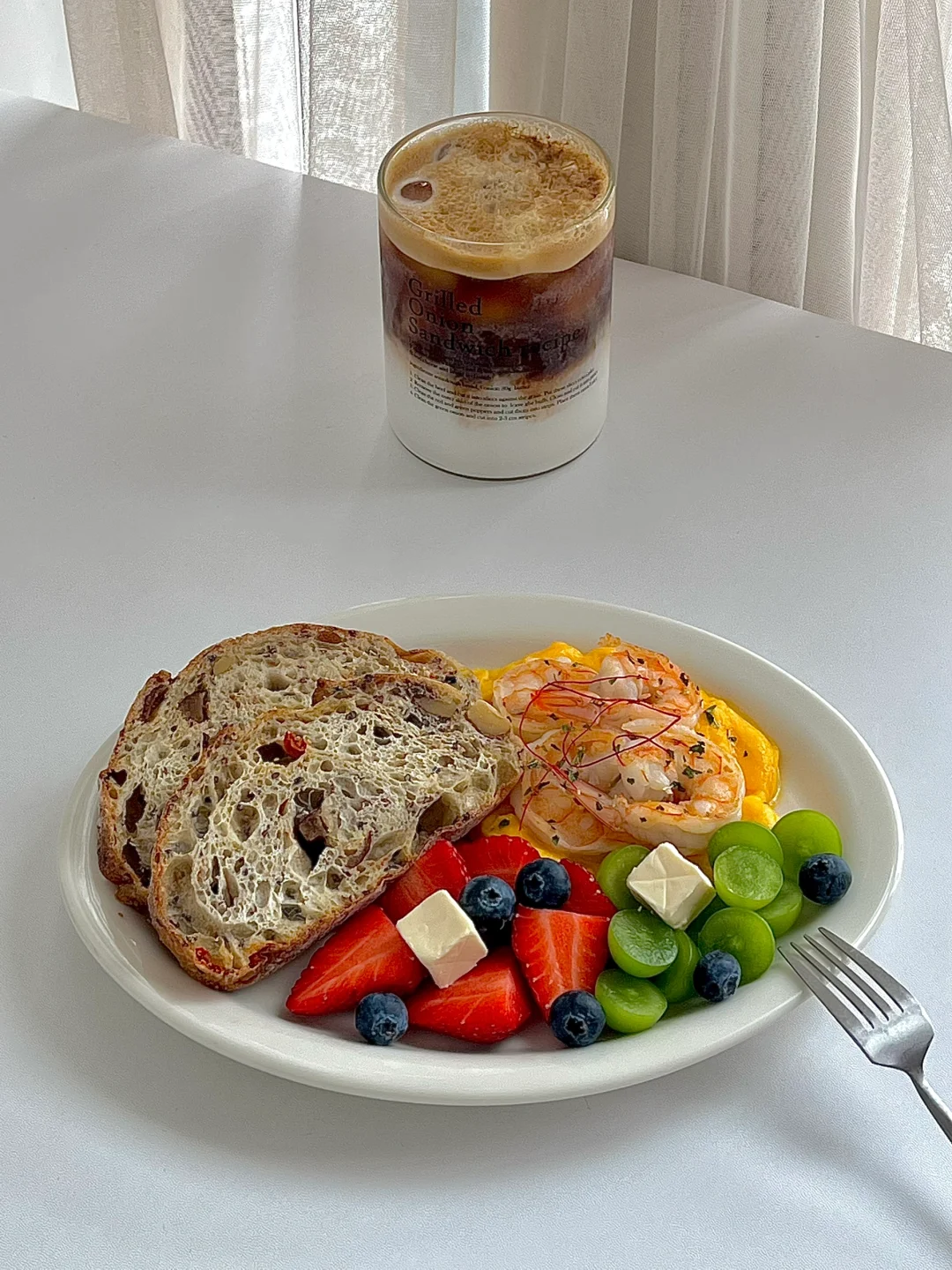 ☀️工作日早餐｜欧包&滑蛋虾仁&生椰拿铁☕️