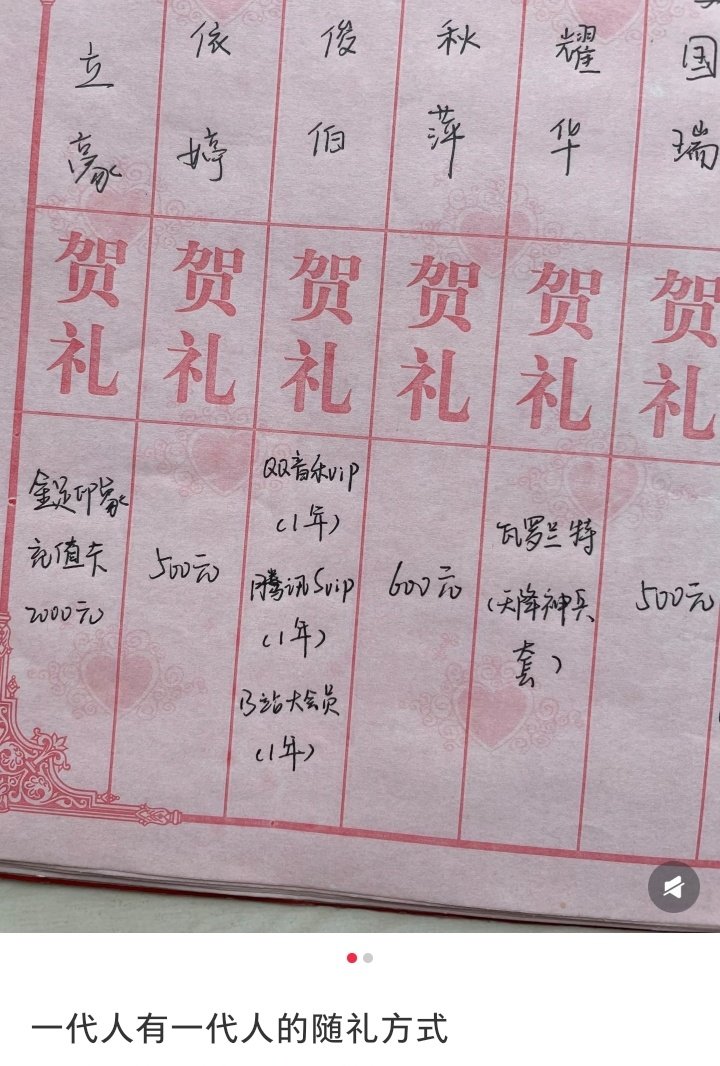 年轻人有自己的随礼方式 ​