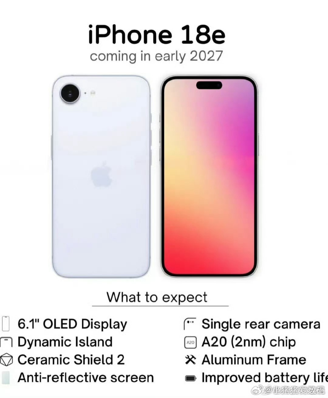 也能握住苹果的流畅  iPhone 18e搭载A20仿生，灵动岛全新...