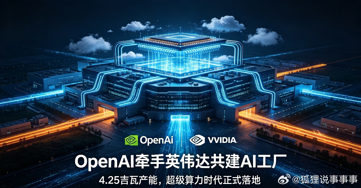 OpenAI与英伟达合作，将在PORTS‑Pike落地一座世界级AI工厂。项目采用英伟达DSX全栈平台，初步实现4.25吉瓦产能，市场预测2030年英伟达计算业务机会可达6000亿美元。
 
这并不是一次简单的芯片采购合作，而是从算力硬件、平台架构到运营模式的深度绑定。OpenAI负责建设与运营AI工厂，英伟达输出整套DSX ​
