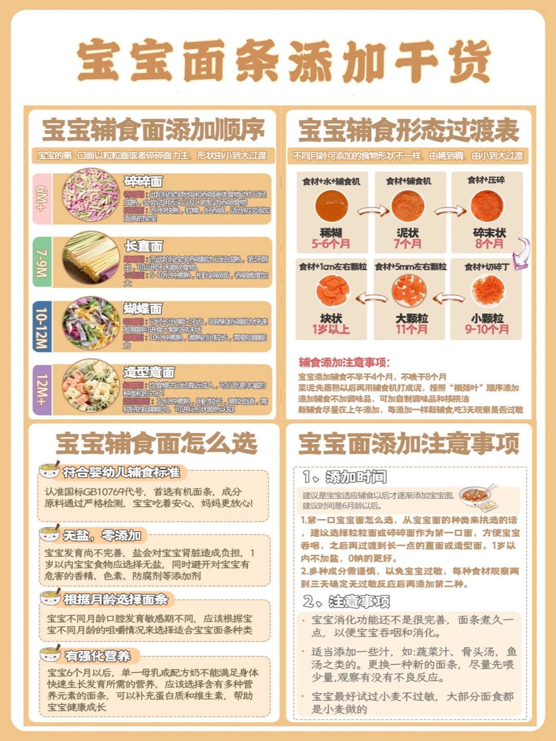 宝宝第一口面条怎么选？宝宝辅食添加干货