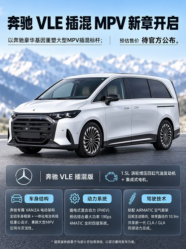 奔驰VLE插混王炸，埃尔法慌不慌？