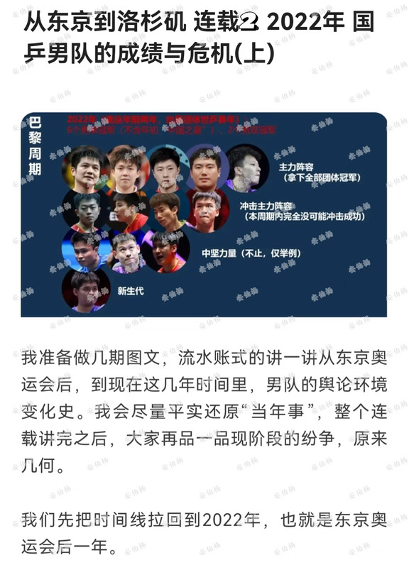 从东京到洛杉矶 连载二 2022年国乒男队(上)