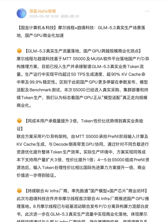 关于摩尔线程S5000商用的更新