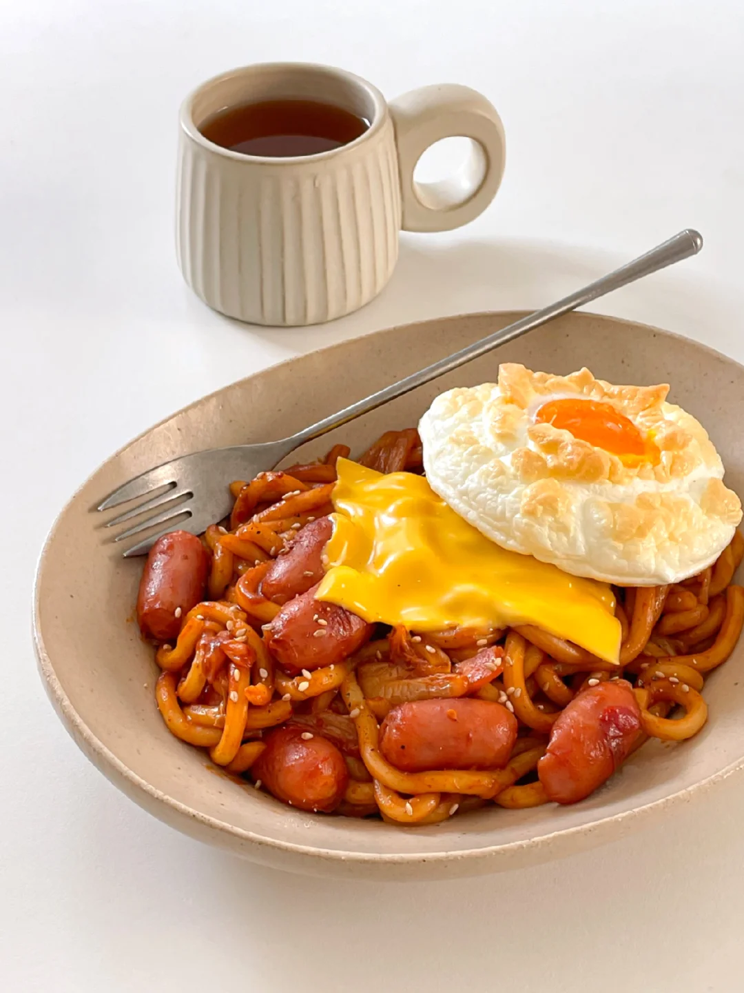 香辣浓郁‼️ 光速吸溜完🌶️辣炒芝士乌冬面🍜