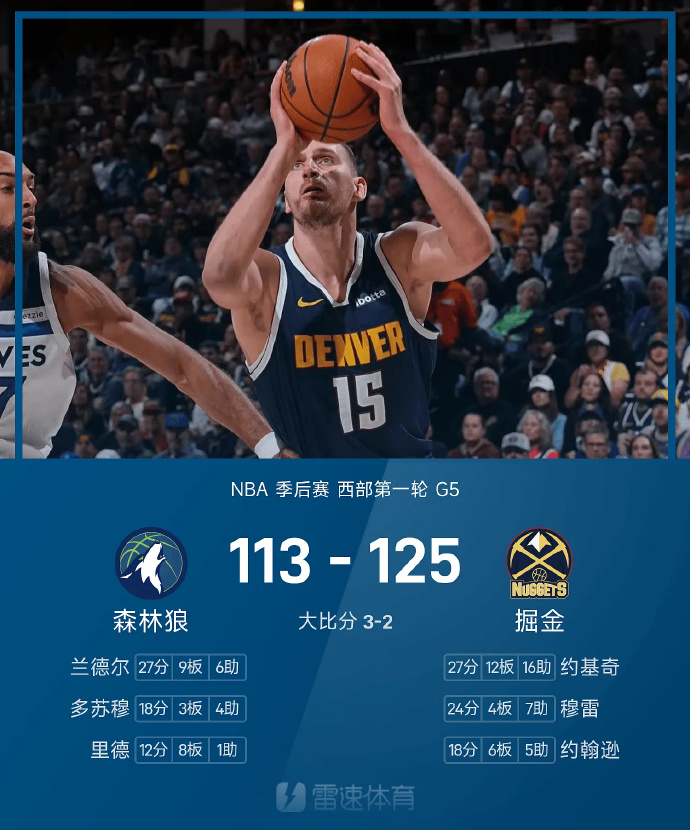 25/26赛季NBA季后赛西部首轮焦点对决，掘金主场迎战森林狼！   ...
