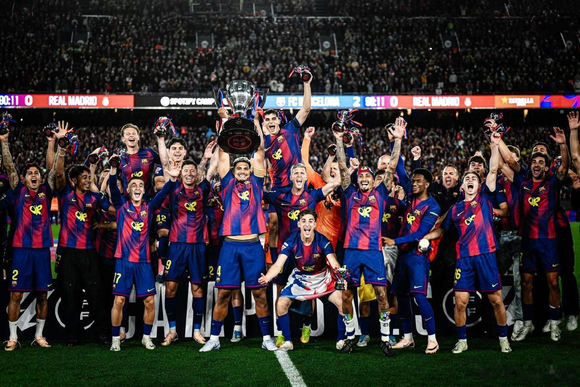 Visca el Barça!🏆巴萨斩获队史第29座西甲冠军，远在他...