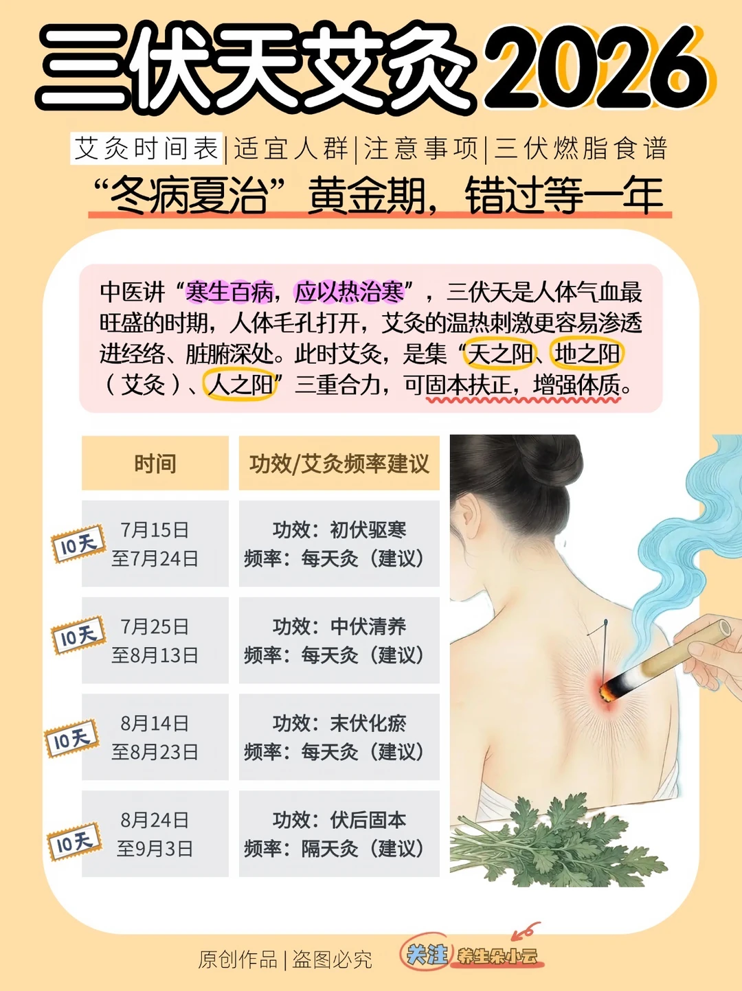 三伏天艾灸2026🔥冬病夏治黄金期，错过等一