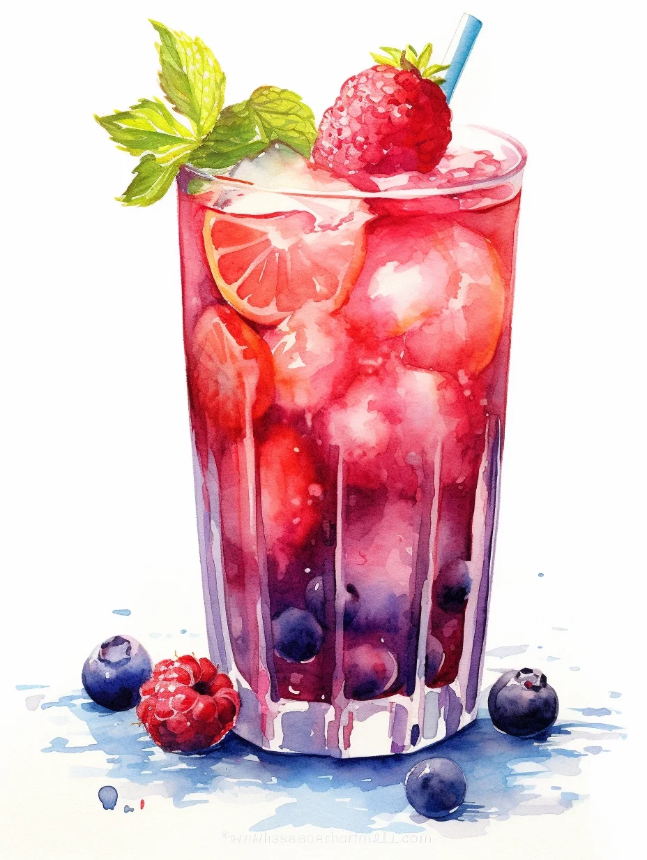 AI水彩 夏日冰饮