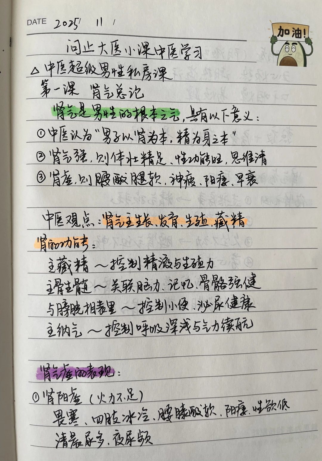 中医学习笔记之～肾气总论