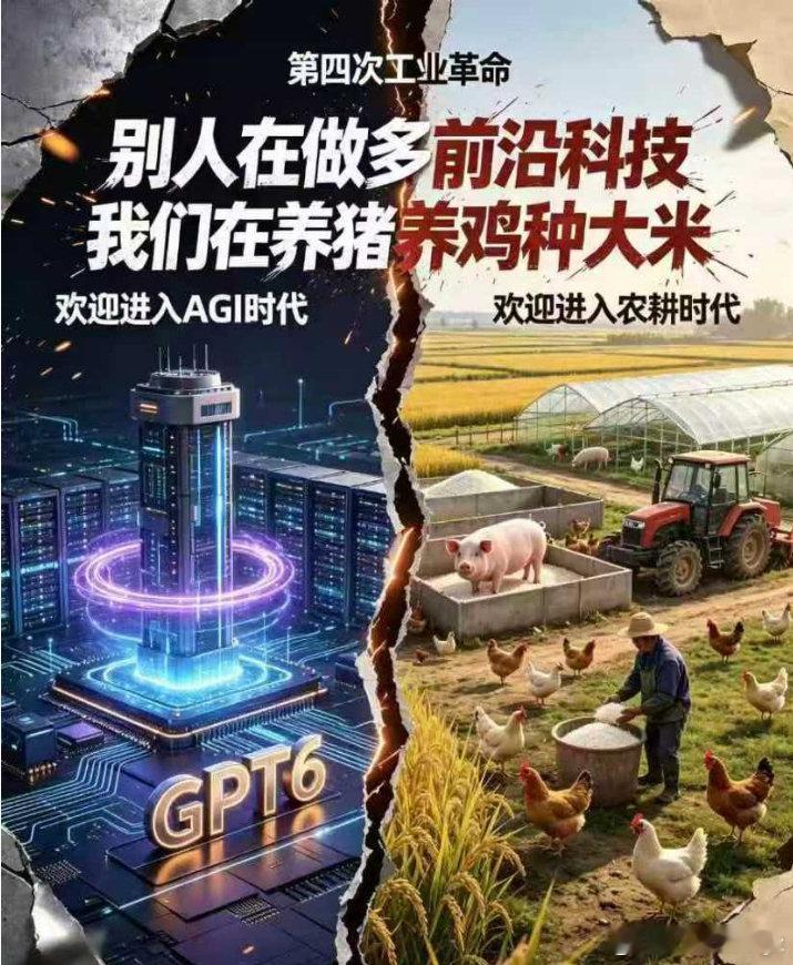 别人在做多前沿科技，我们在养猪养鸡种大米[流汗][流汗][流汗] ​