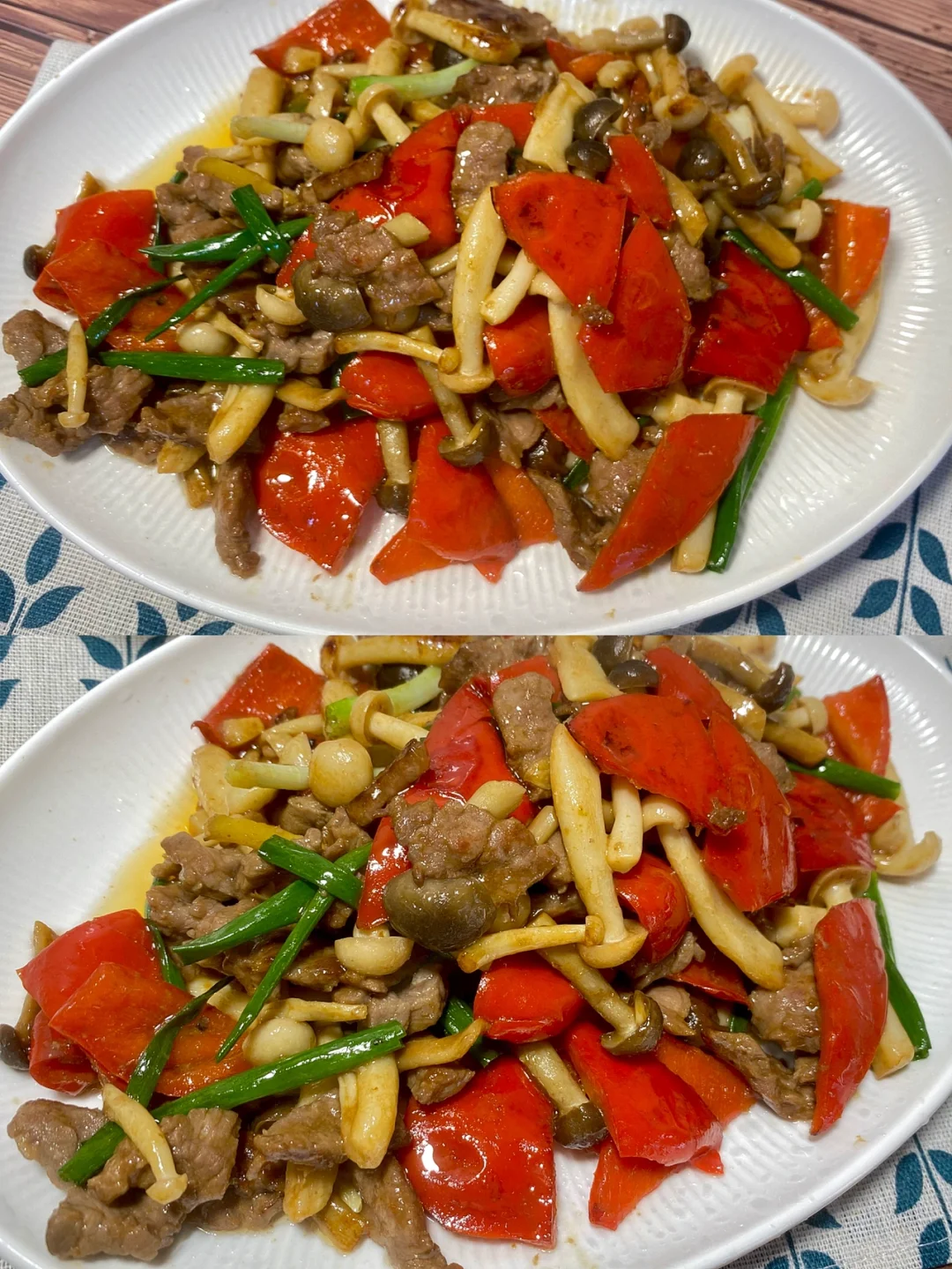 家常菜 彩椒蘑菇炒牛肉 太下饭了😋