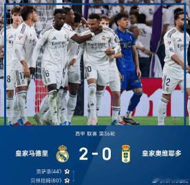西甲联赛第36轮，皇家马德里2-0战胜皇家奥维耶多。上半场迪亚斯屡造险...