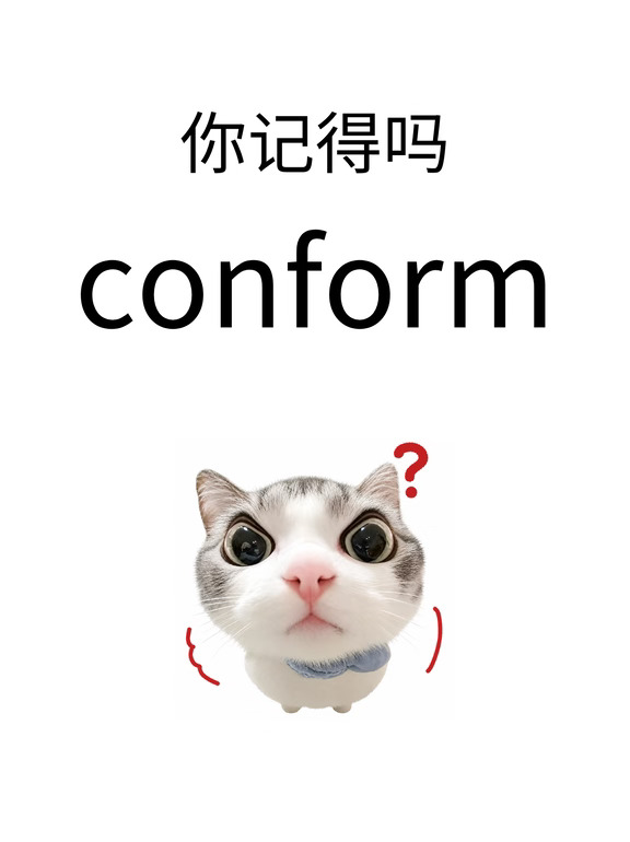 那些熟悉但记不起来的单词：conform